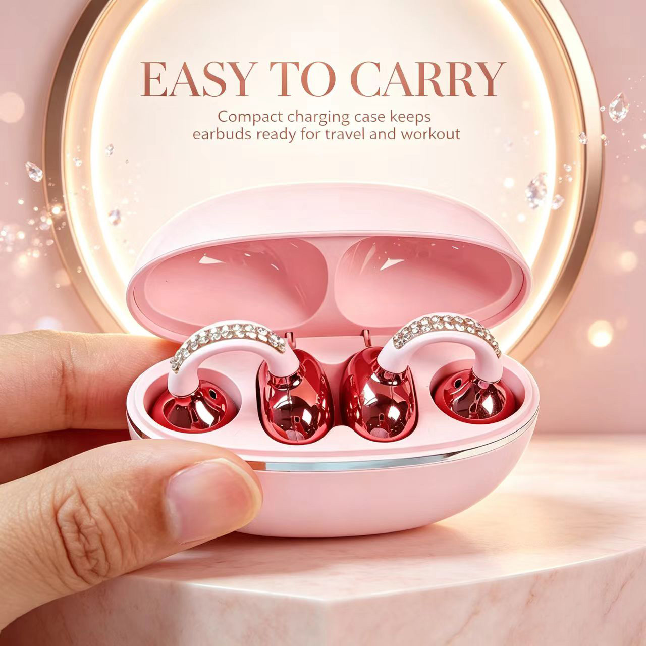 Open Ear Air Conduction Headphones - Auriculares inalámbricos con clip de oreja