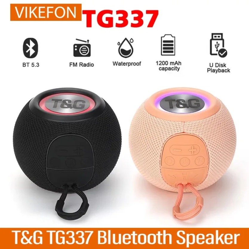 Portable Bluetooth Speaker Waterproof Ipx7 - Altavoz Bluetooth TG337 TWS con Bajos