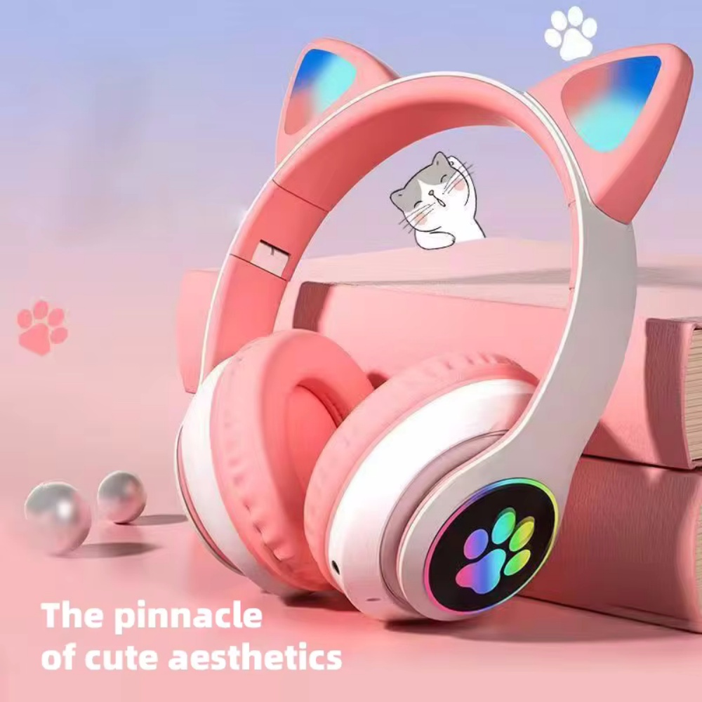 Cat Ear Bluetooth Headset Led - Auriculares compatibles con Bluetooth con Oreja