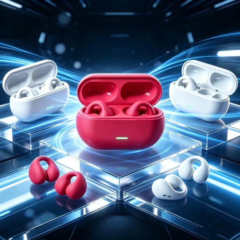 Open Ear Air Conduction Headphones - Auriculares Bluetooth T75 5.3 Inalámbricos de