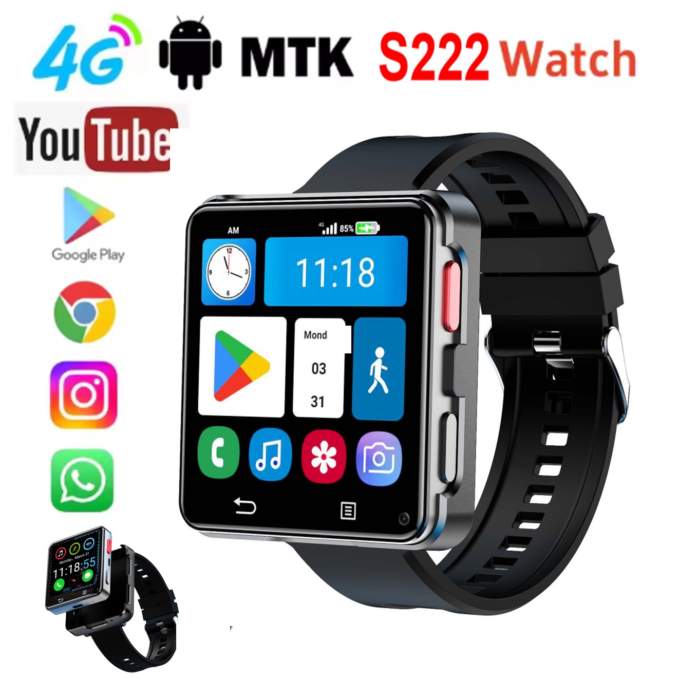 Smartwatches - Reloj Inteligente S222 4G con Tarjeta
