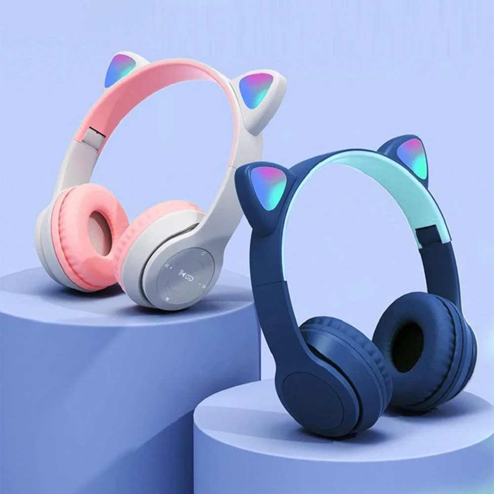 Cat Ear Bluetooth Headset Led - Bonitos auriculares inalámbricos con orejas de