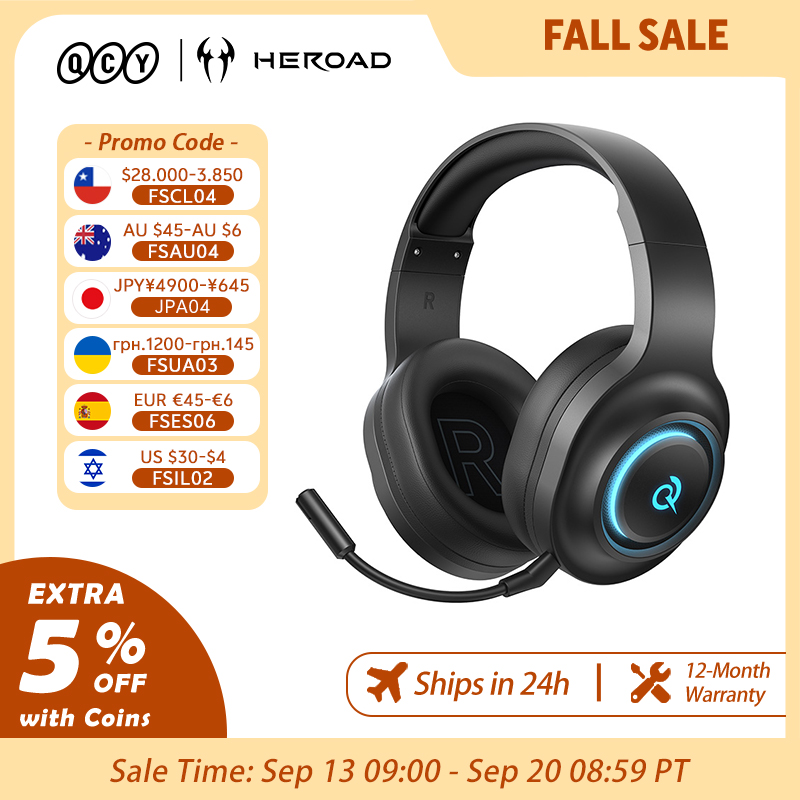 Gaming Headset With Mic Rgb - Auriculares para Juegos QCY Heroad V200