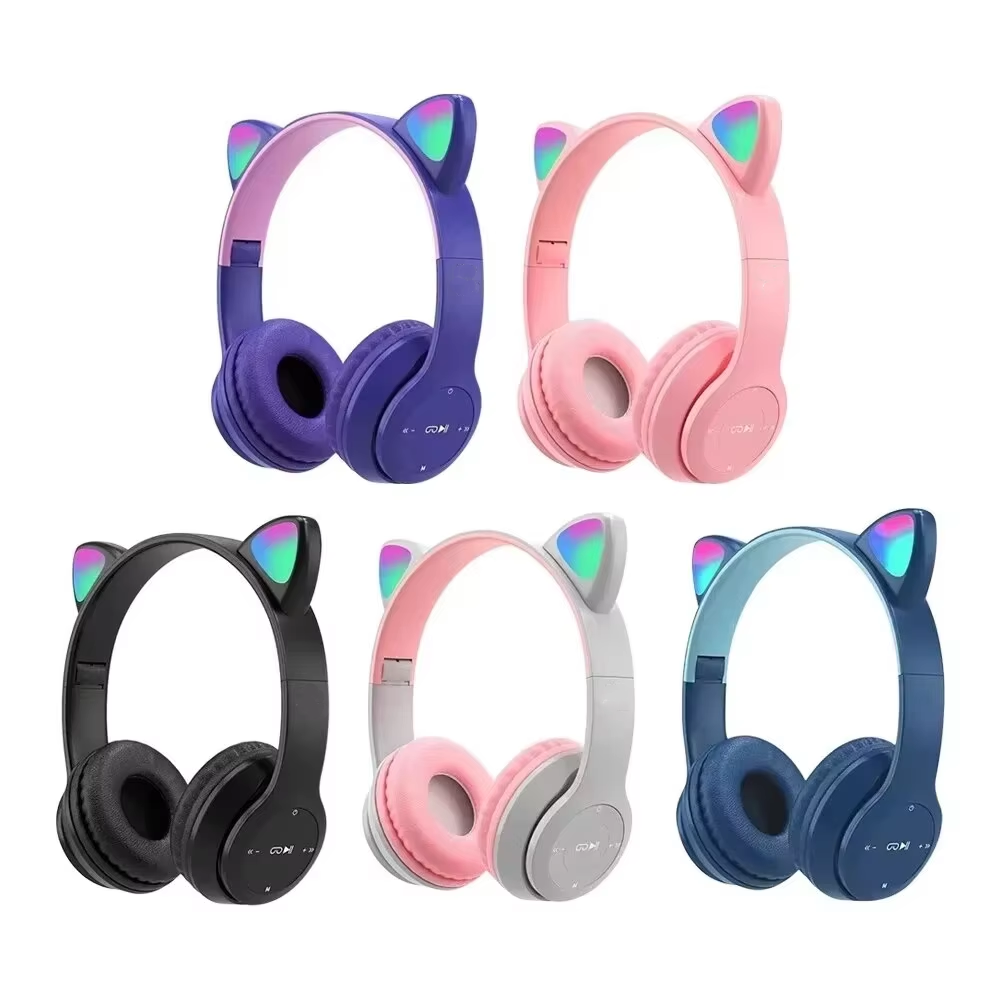 Cat Ear Bluetooth Headset Led - Auriculares Inalámbricos para Juegos P47M para