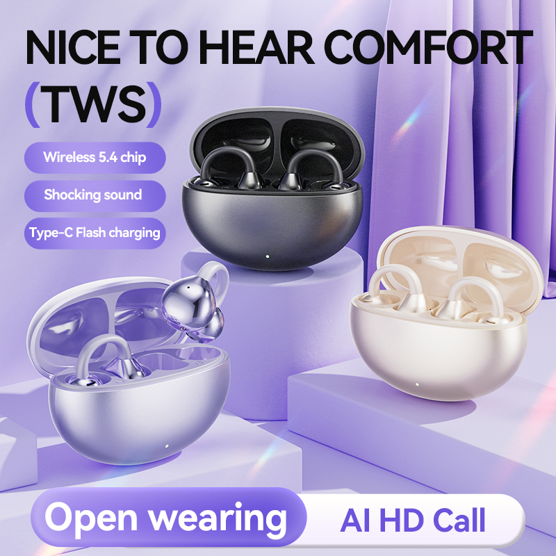 Open Ear Air Conduction Headphones - Auriculares inalámbricos Bluetooth con Clip para