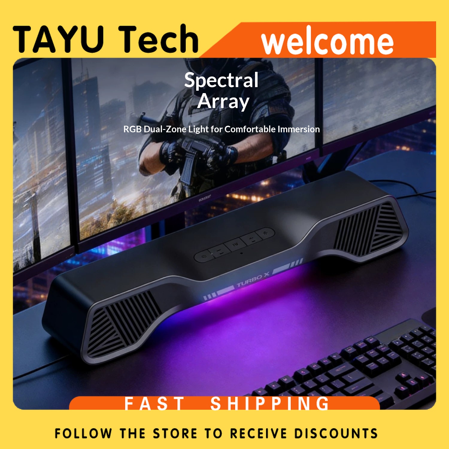 Rgb Computer Soundbar For Pc - Altavoz para Juegos Hurricane Turbo X