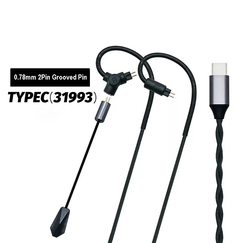 Type C Wired Earphones With Mic - Cable para Auriculares Gaming QDC MMCX