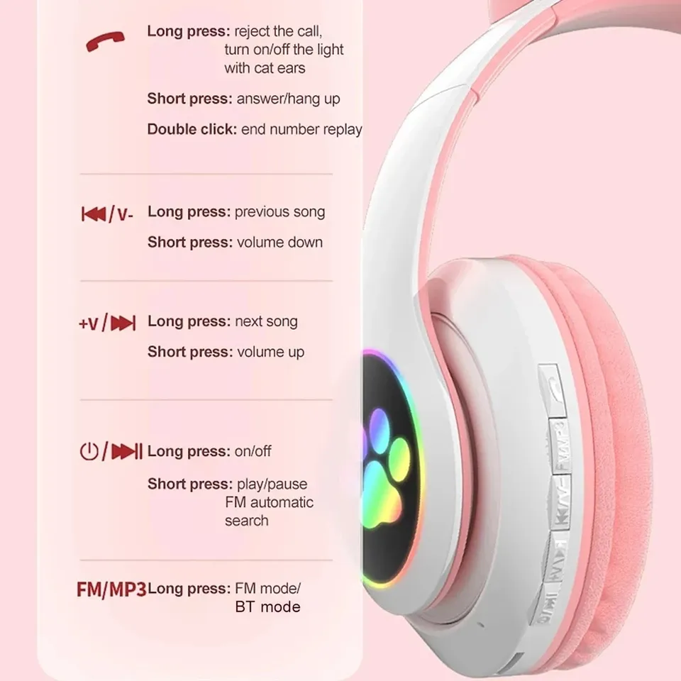 Auriculares Inalámbricos STN-2 - Cat Ear Bluetooth Headset Led reseña y precio