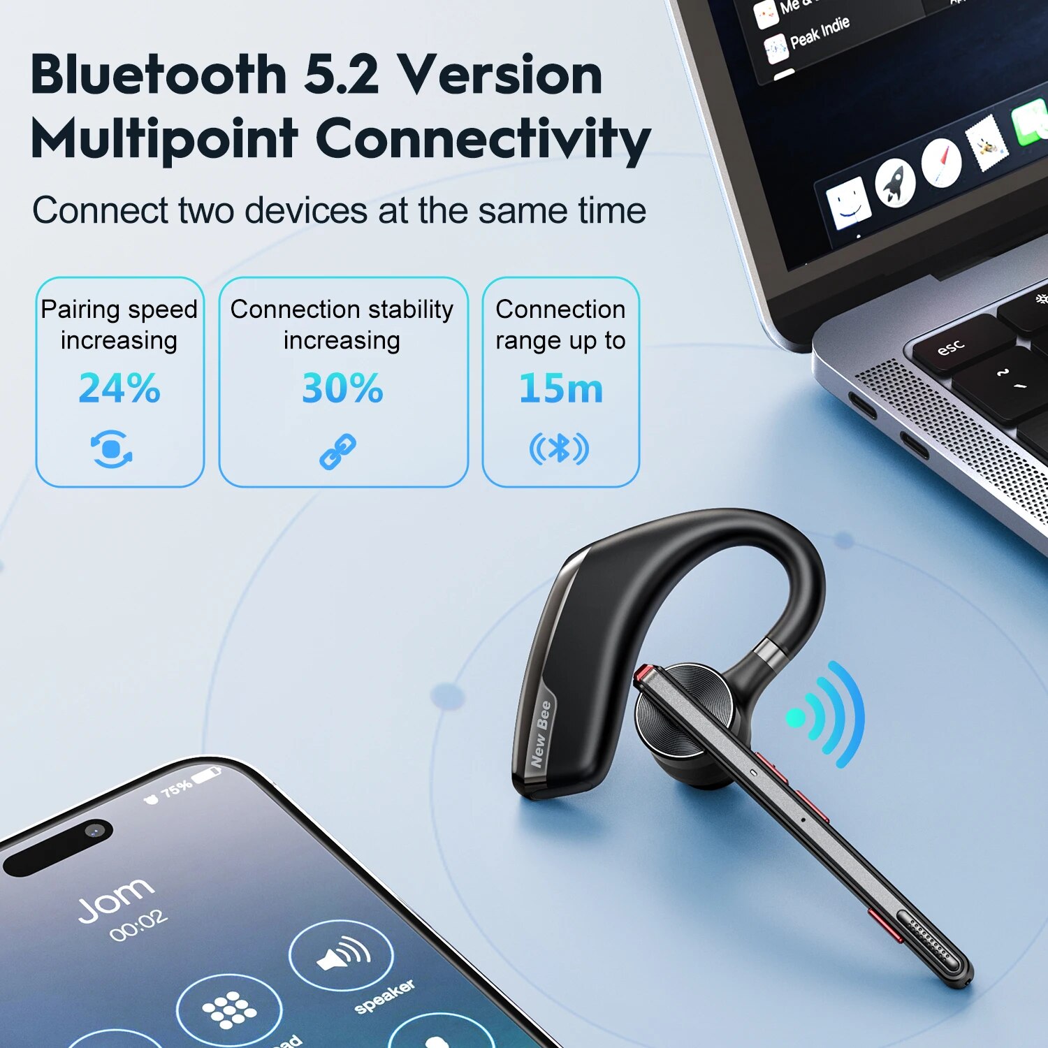 New Bee-auriculares inalámbric - Open Ear Air Conduction Headphones reseña y precio