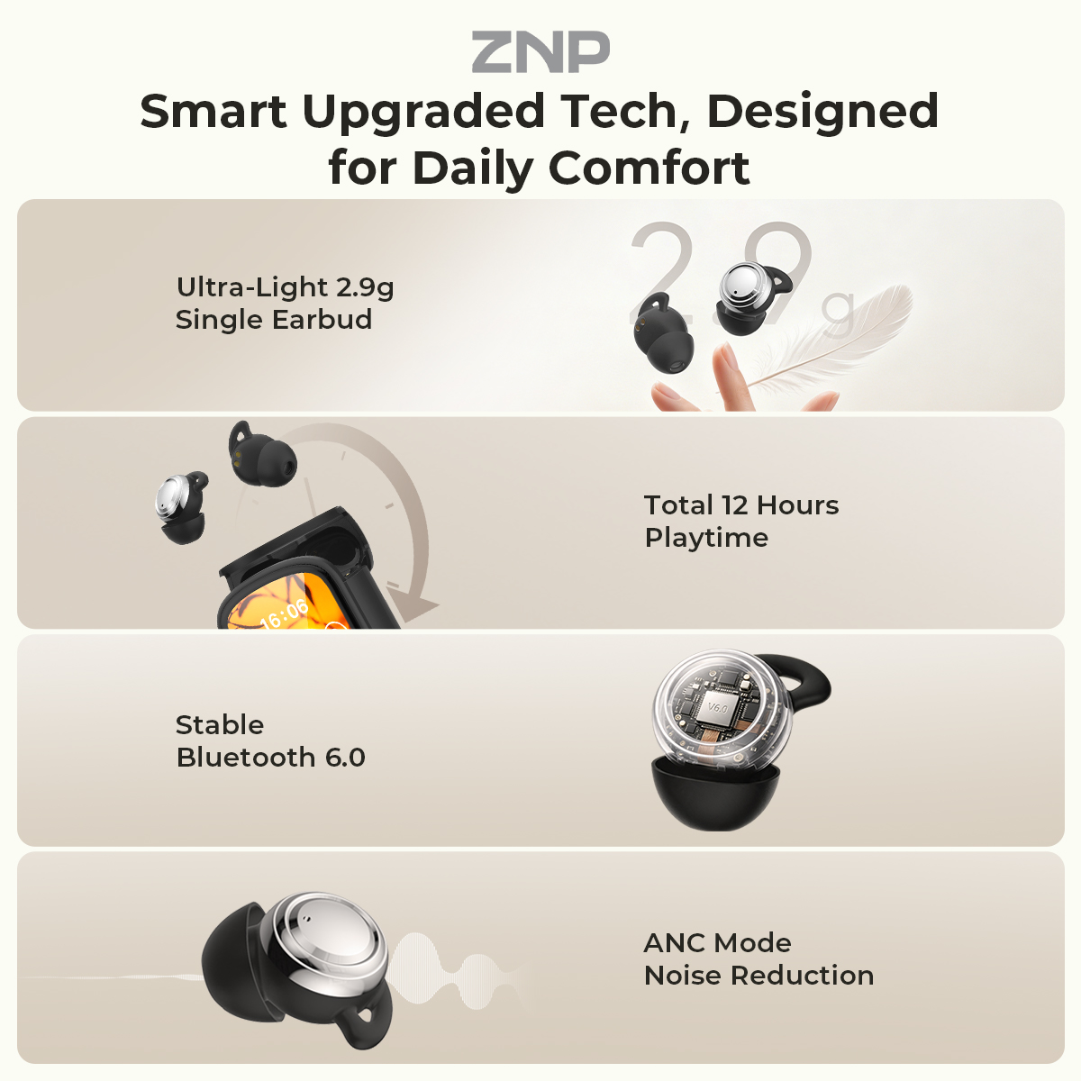 Audífonos ZNP P04 para Dormir  - Headphones reseña y precio