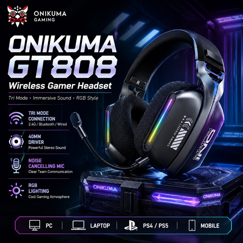 ONIKUMA GT808 Auriculares inal - Gaming Headset With Mic Rgb reseña y precio