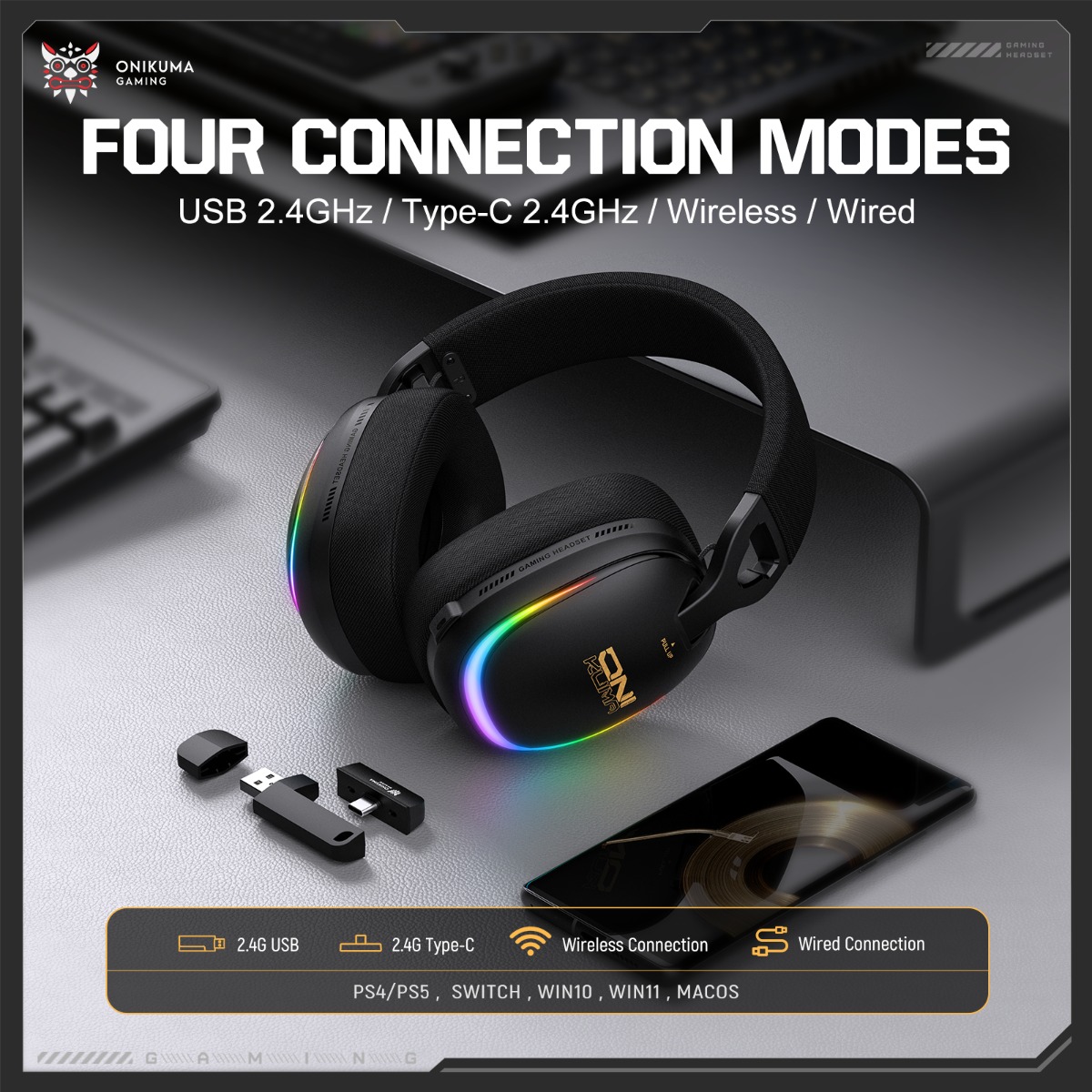 Auriculares para Juegos ONIKUM - Gaming Headset With Mic Rgb reseña y precio