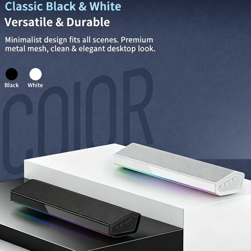 Altavoz Bluetooth 5.4 con Luz  - Rgb Computer Soundbar For Pc reseña y precio