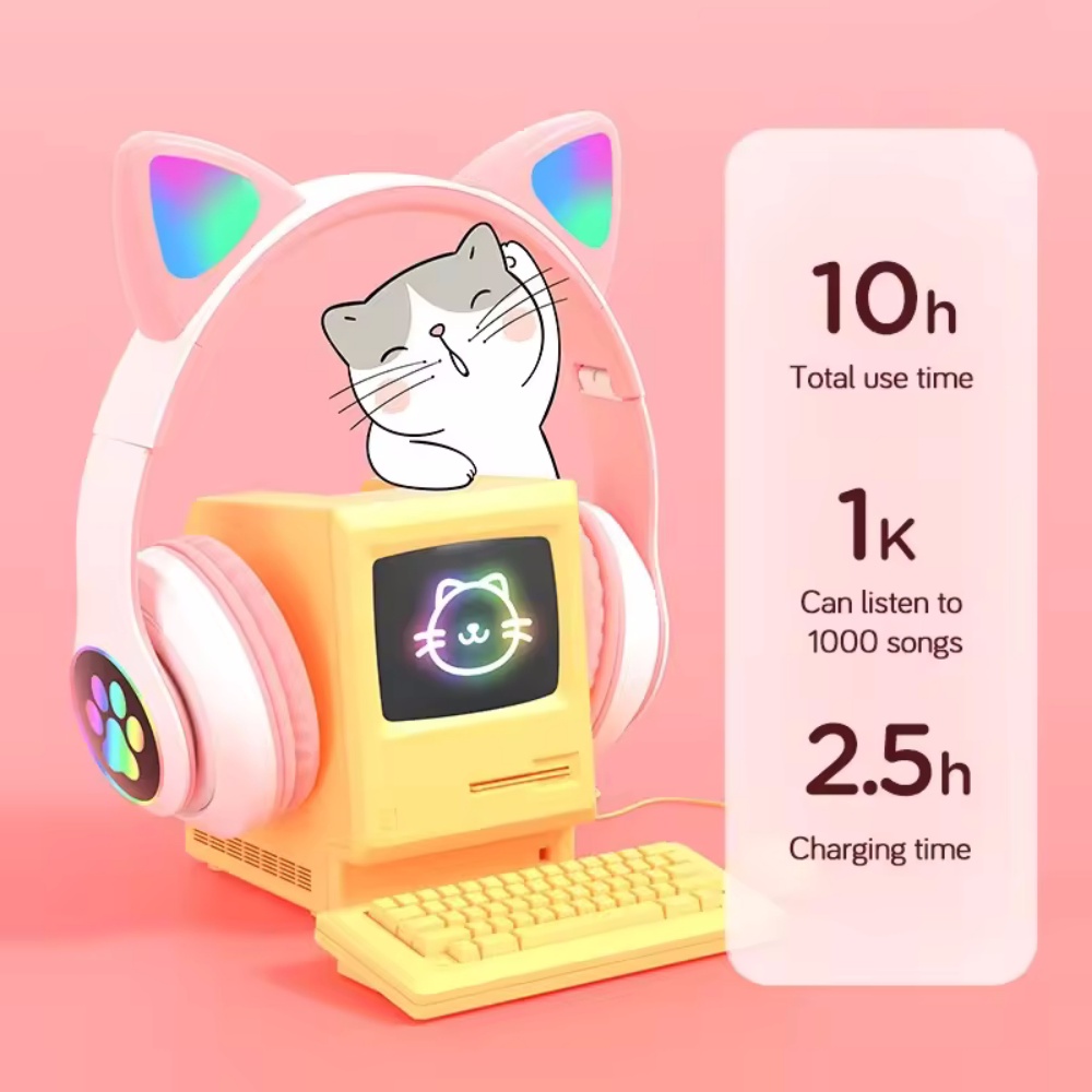 Auriculares compatibles con Bl - Cat Ear Bluetooth Headset Led reseña y precio