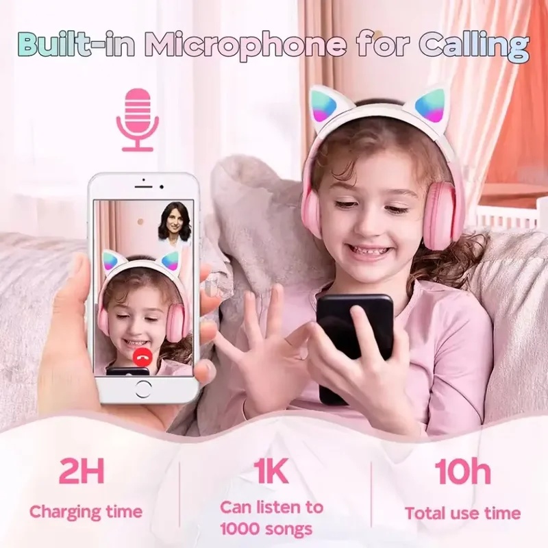 Auriculares inalámbricos Bluet - Cat Ear Bluetooth Headset Led reseña y precio