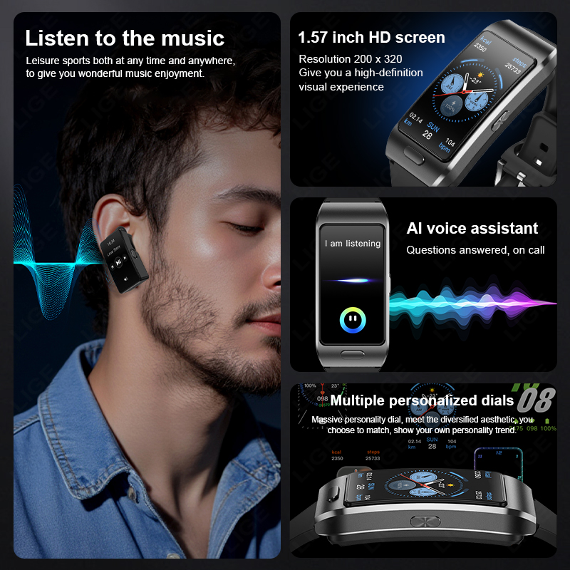 Nuevo reloj inteligente LIGE c - Tws Earbuds Bluetooth 5.3 reseña y precio