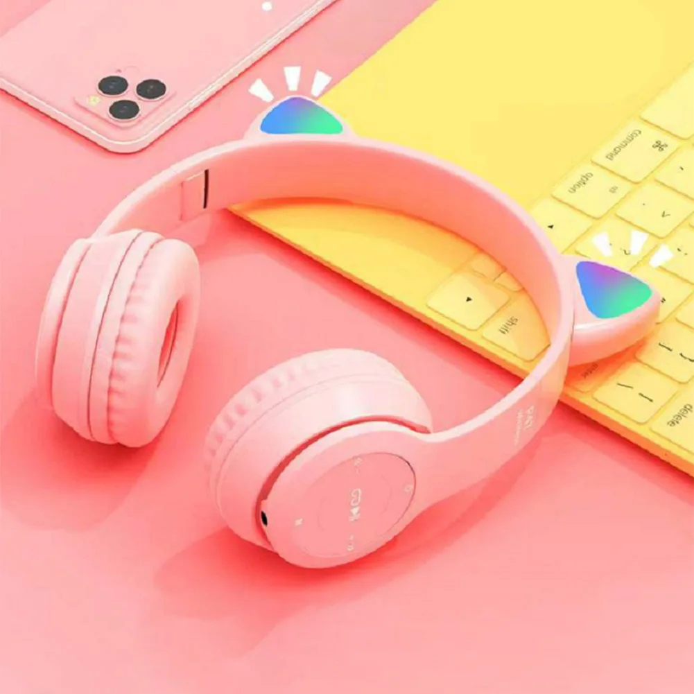 Bonitos auriculares inalámbric - Cat Ear Bluetooth Headset Led reseña y precio
