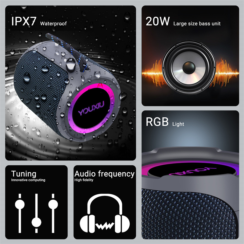 Altavoz Bluetooth portátil de  - Portable Bluetooth Speaker Waterproof Ipx7 reseña y precio