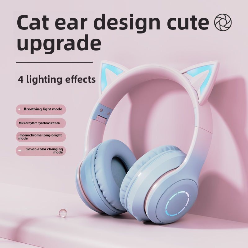 Nuevos Auriculares Bluetooth R - Cat Ear Bluetooth Headset Led reseña y precio