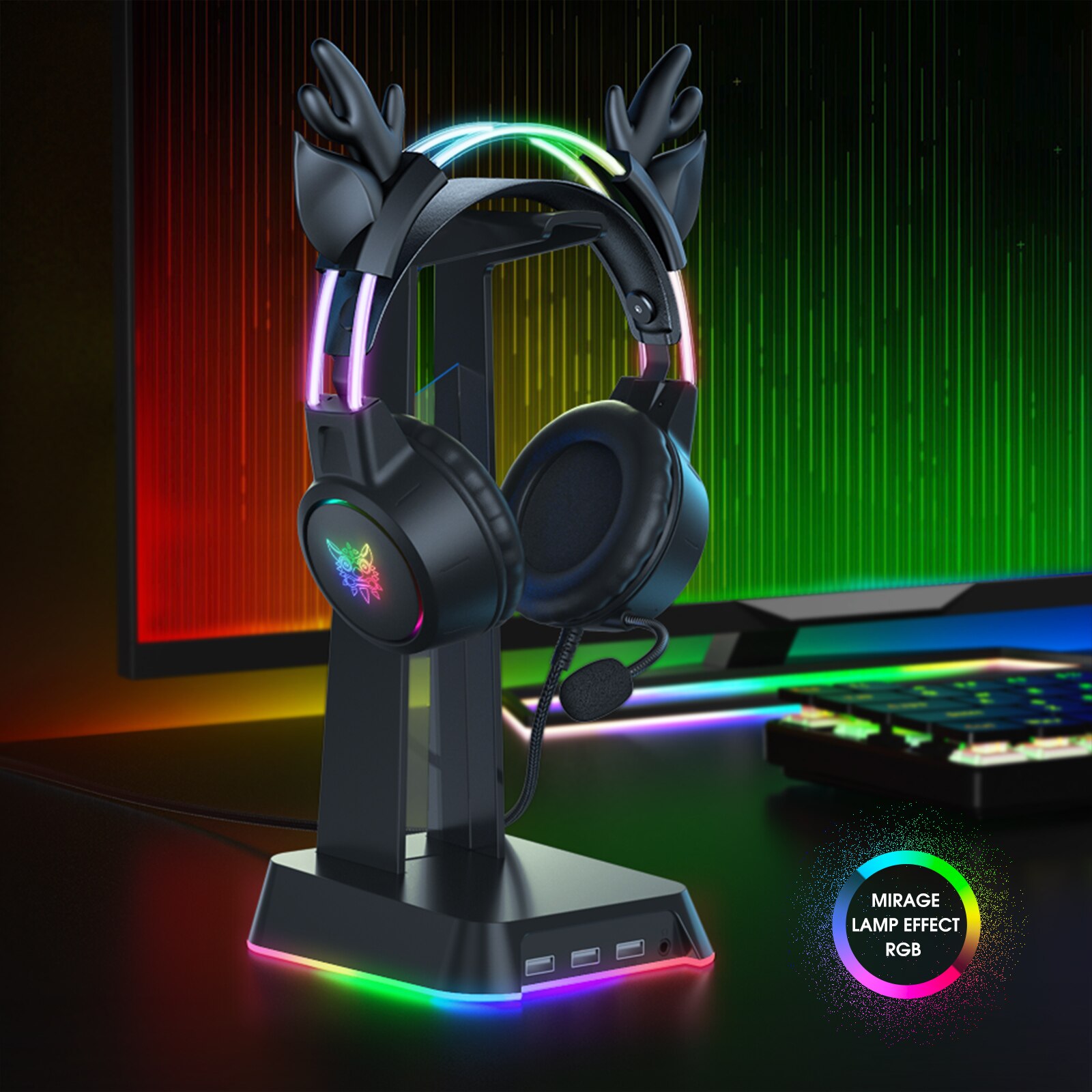 ONIKUMA-auriculares con astas  - Gaming Headset With Mic Rgb reseña y precio