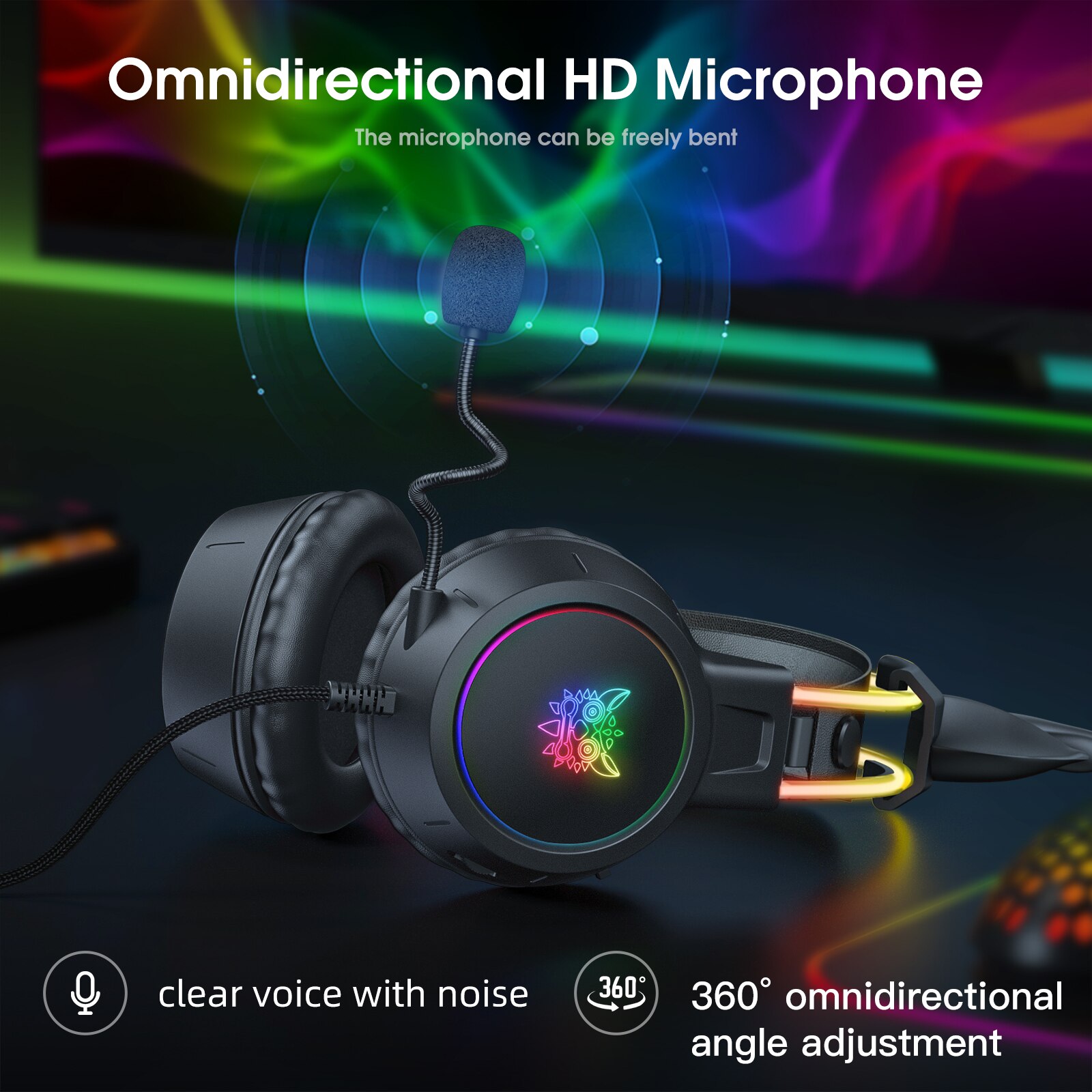 ONIKUMA-auriculares con astas  - Gaming Headset With Mic Rgb reseña y precio