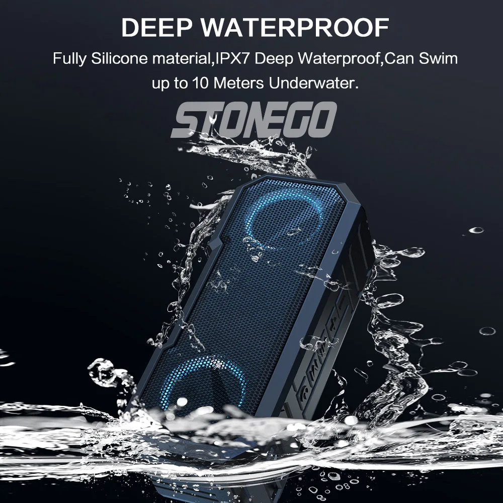Altavoz Bluetooth portátil, al - Portable Bluetooth Speaker Waterproof Ipx7 reseña y precio