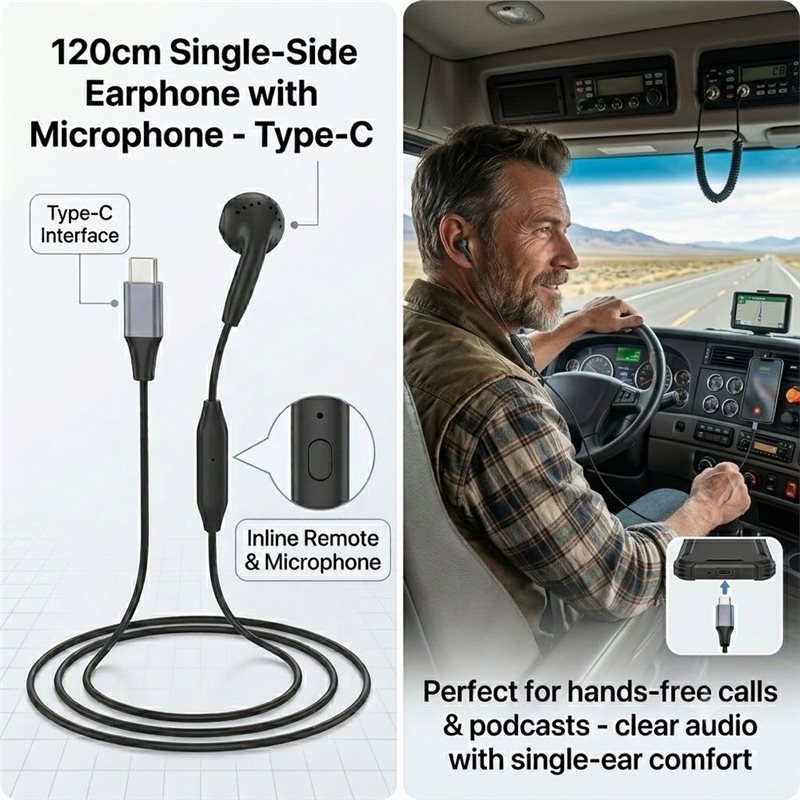 Auricular Mono con Cable Tipo  - Type C Wired Earphones With Mic reseña y precio